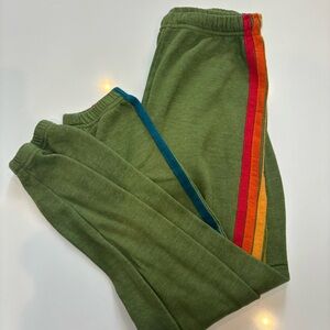 AVIATOR NATION 5 STRIPE SWEATPANTS, Rare Army Green, Small